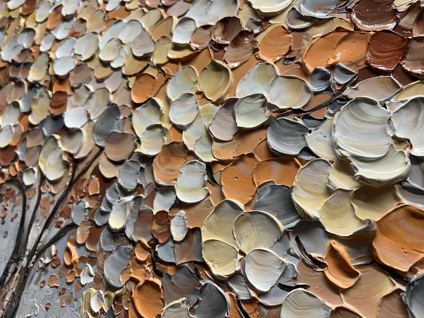 a close up of a wall with a bunch of plates on it