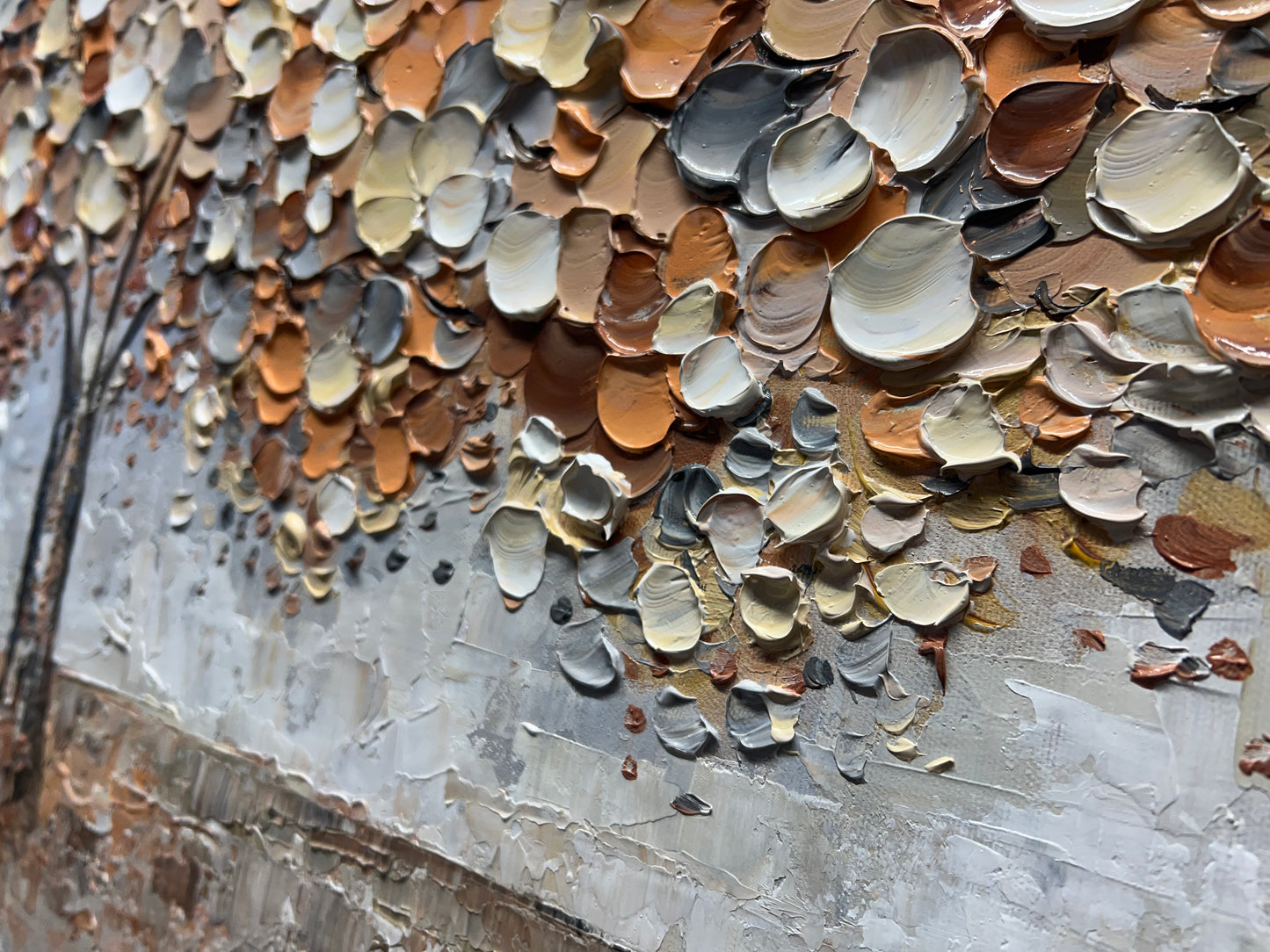 a close up of a wall with a bunch of plates on it