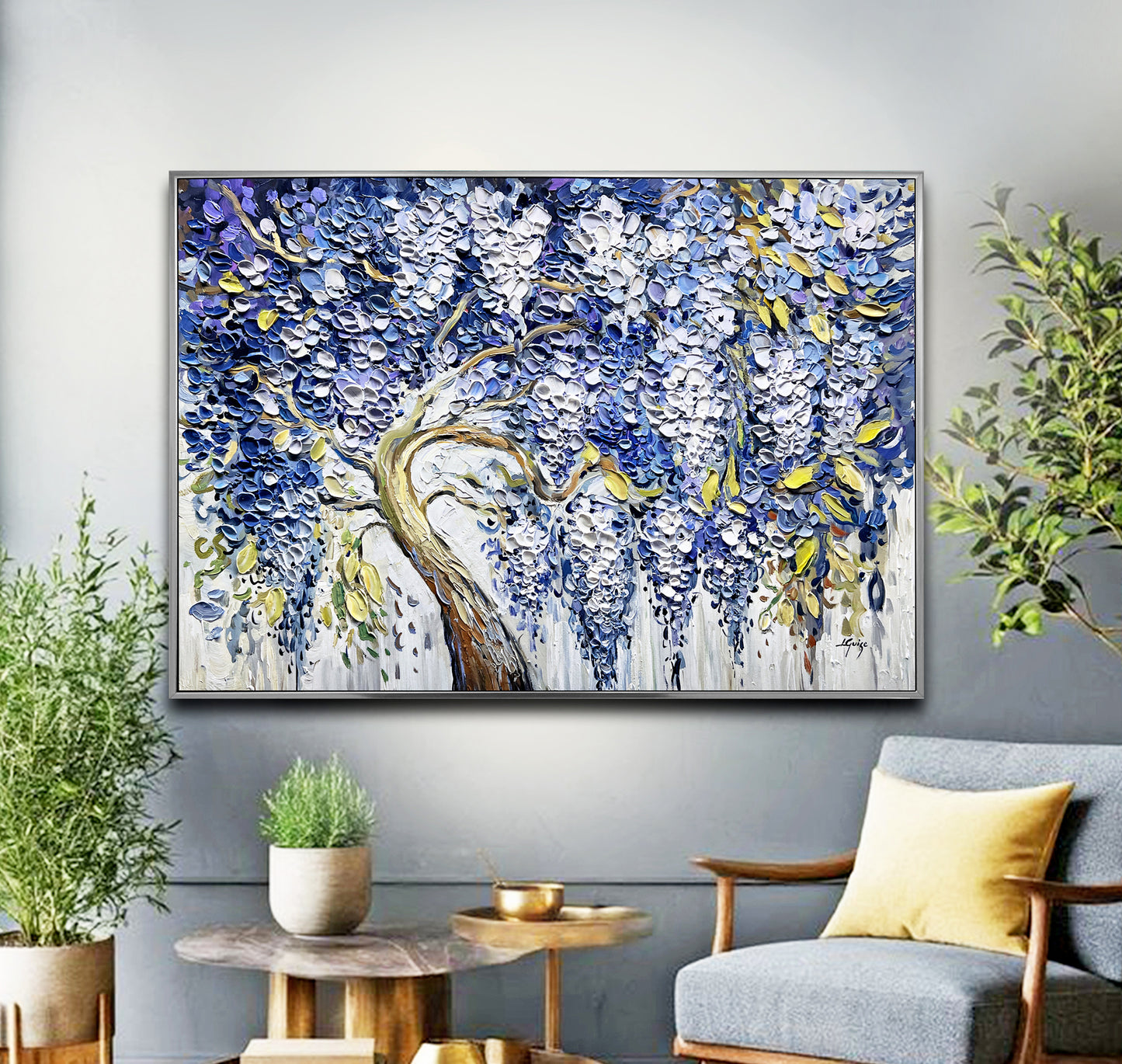 Blue Wisteria Tree Posta