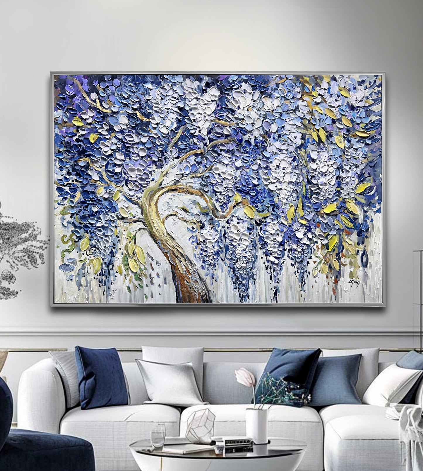 Blue Wisteria Tree Posta