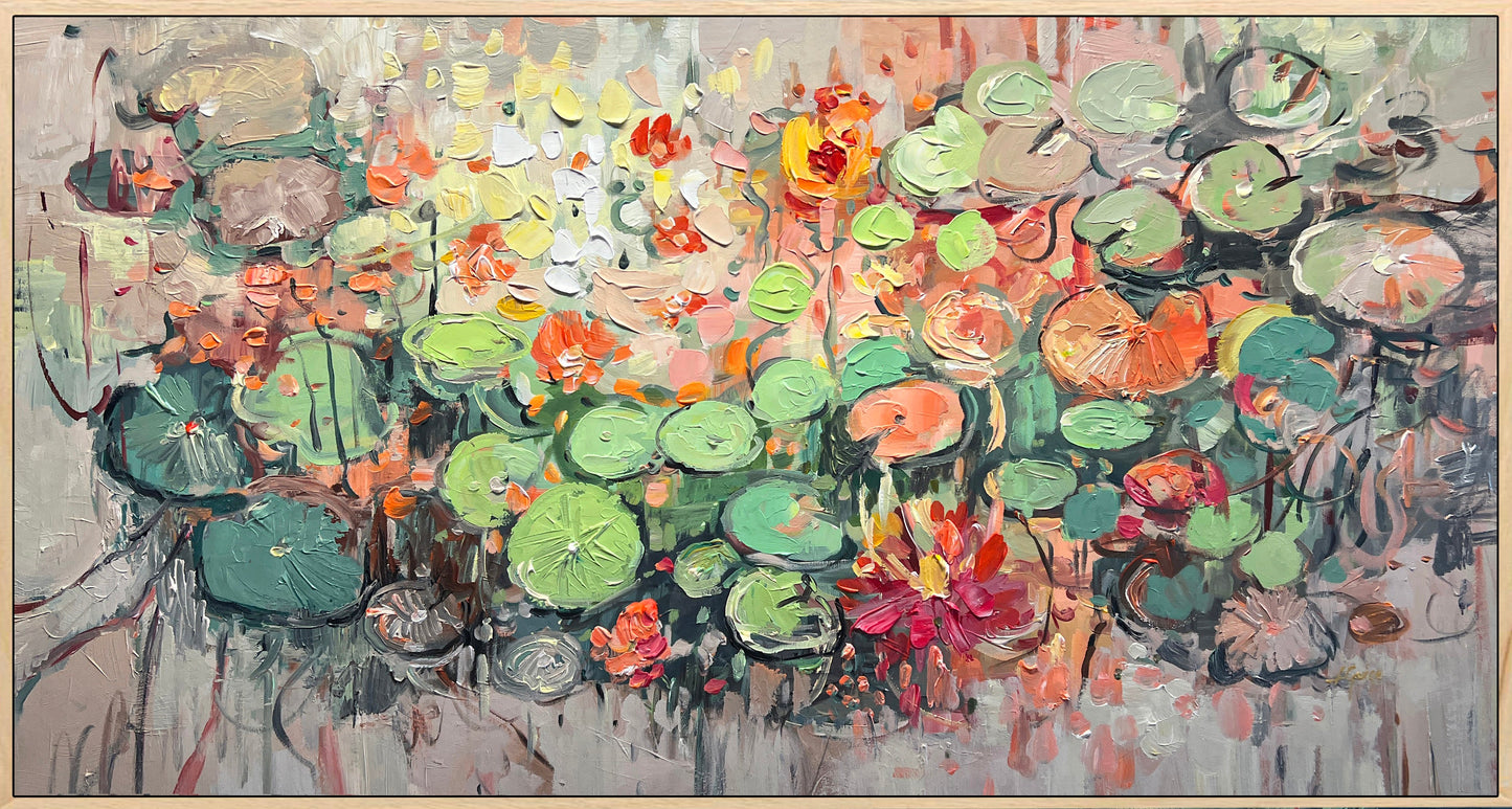 a painting of a bunch of flowers in a vase