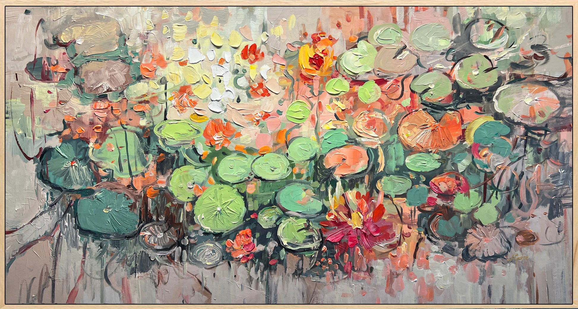 a painting of a bunch of flowers in a vase