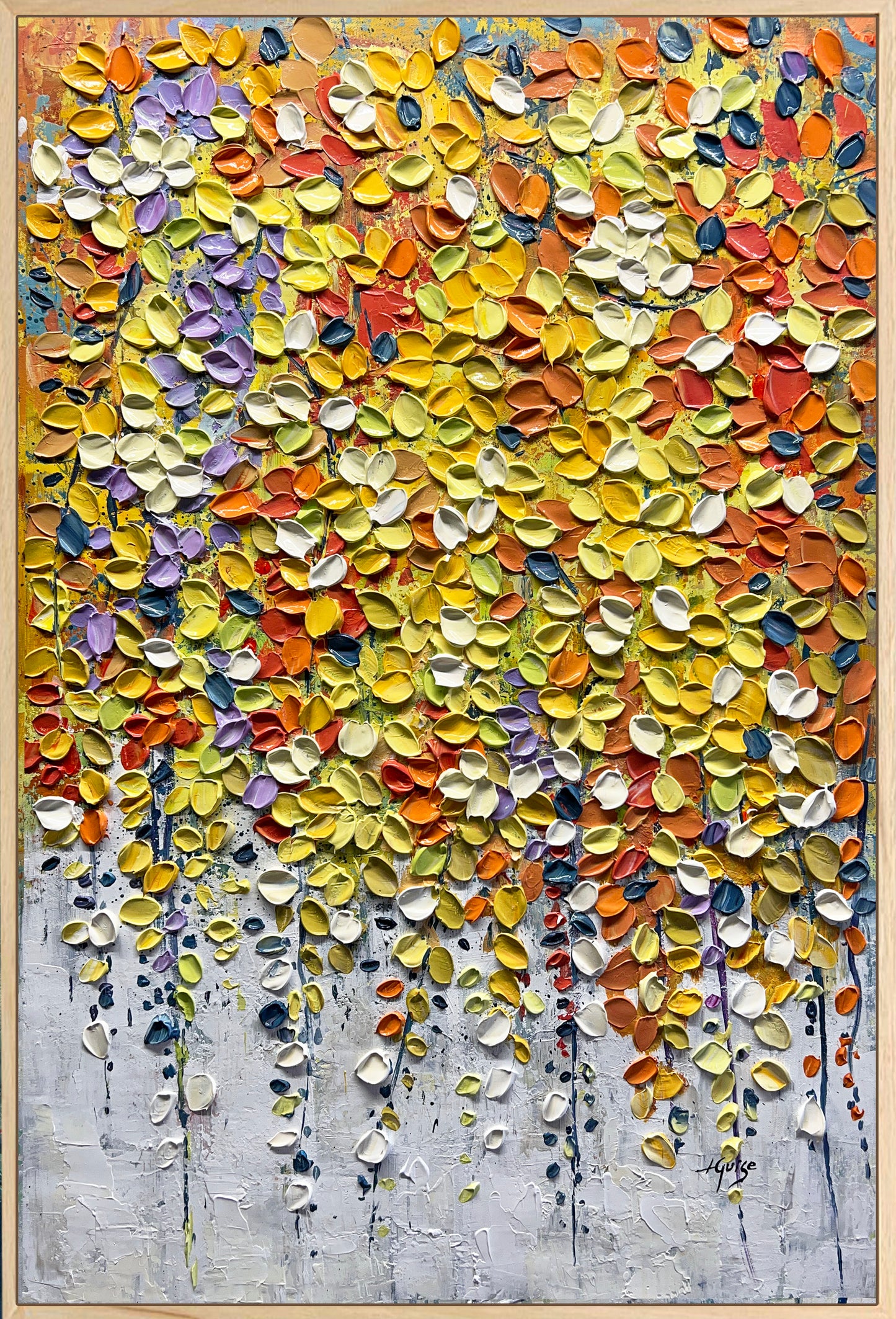 a painting with lots of different colors on it