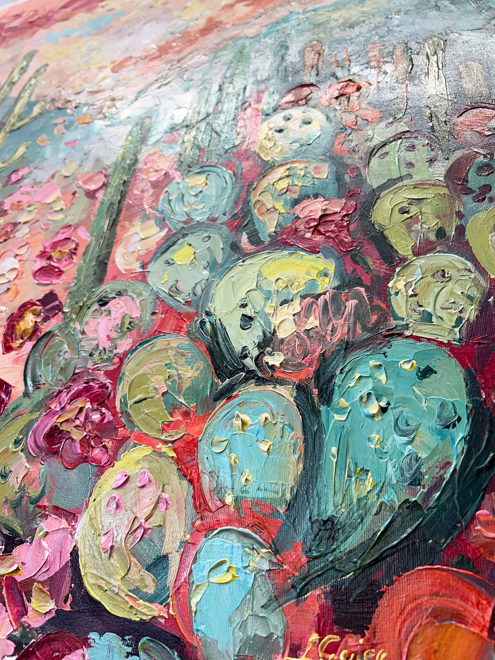 a painting of a bunch of flowers on a table