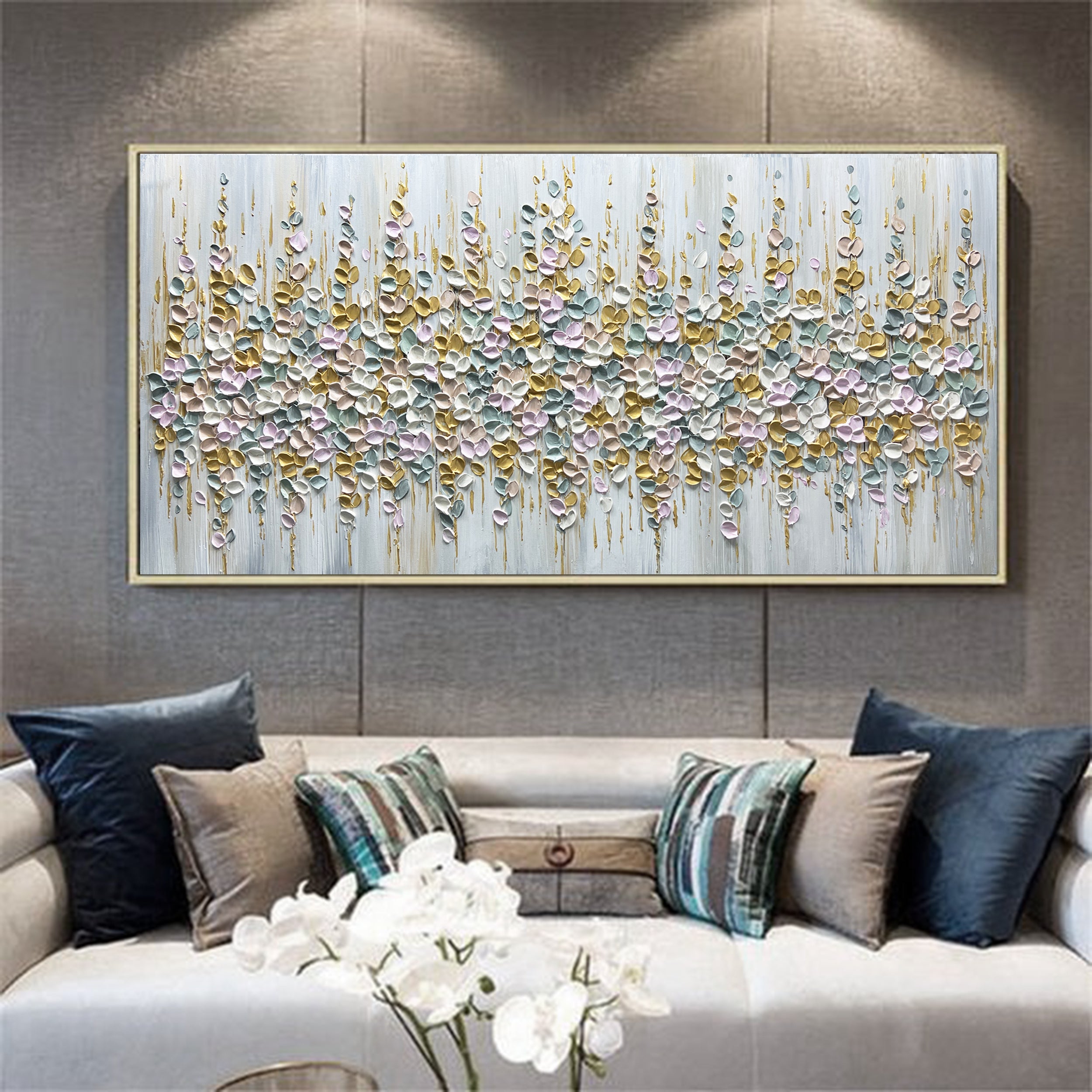 Original Flower Petals Textured Wall Art 3D Wall Decor Living Room Art ...