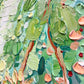 a close up of a painting of a tree