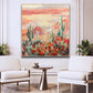a living room with two chairs and a painting on the wall