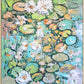 a painting of water lilies and lily pads