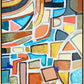 a painting of a multicolored abstract design