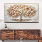a living room with a large painting on the wall
