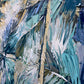 a close up of a painting of a palm tree