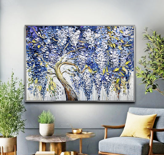 Blue Wisteria Tree Posta