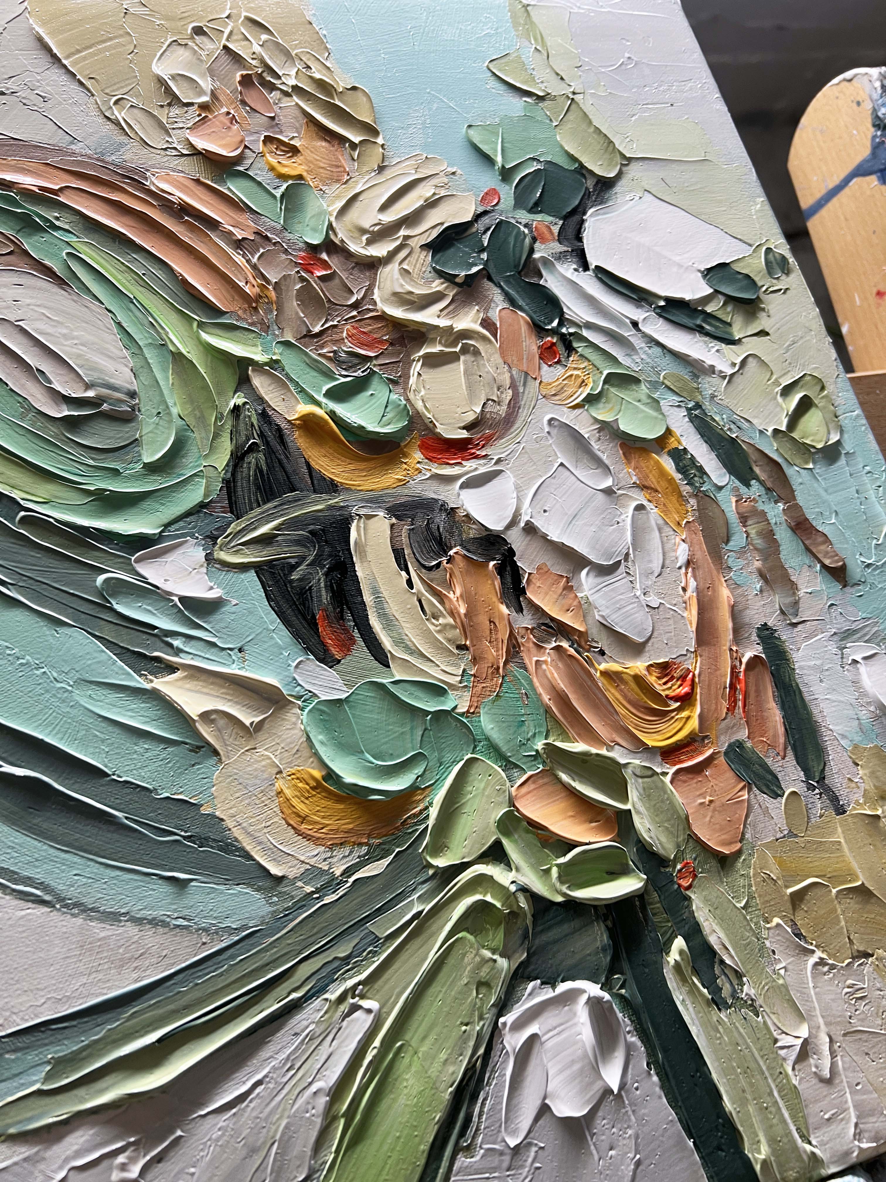 Serenade of Green Triptych – Abstract Nature Harmony in Soft