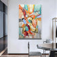 a painting hanging on a wall in a room