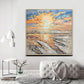 a living room with a couch and a painting on the wall