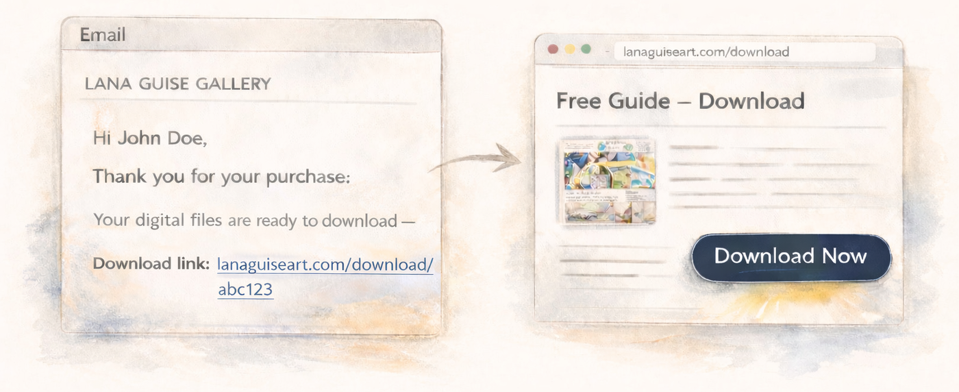 Email with a link to the download page.