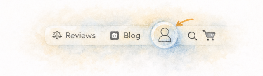Top navigation showing the account icon.
