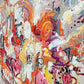 an abstract painting with many colors and shapes