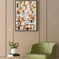 a room with a green chair and a painting on the wall