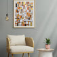 a living room with a chair and a potted plant