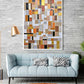 a living room with a couch and a rug