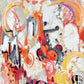 an abstract painting with many different colors and shapes